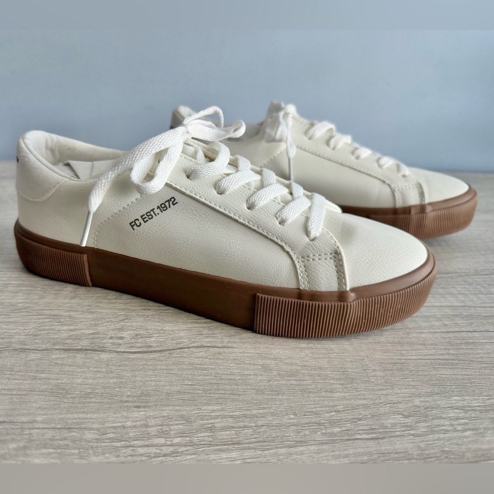 French Connection Women's White Becka Lace-up Sneakers Size 7